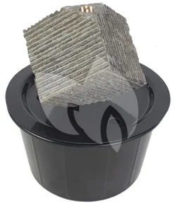 Kubus Waterornament Natuursteen LED 25 Cm Doorsnede