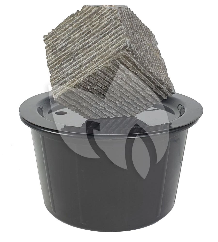 Kubus Waterornament Natuursteen LED 25 Cm Doorsnede 2 Kubus Waterornament Natuursteen LED 25 Cm Doorsnede - Afbeelding 2