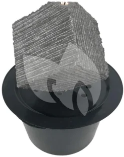 Kubus Waterornament Natuursteen LED 38 Cm Doorsnede