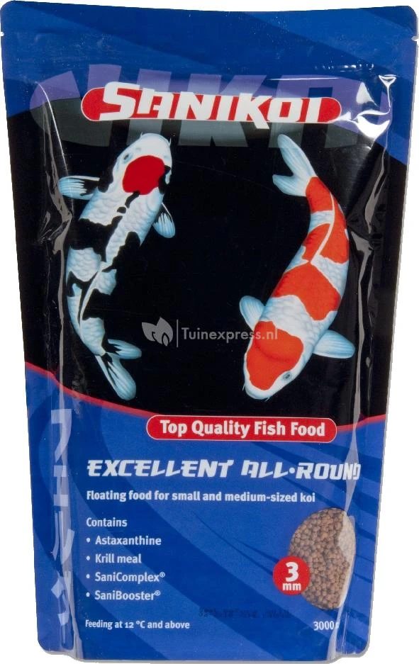 SaniKoi Excellent All-round Visvoer 3mm - 3 Liter 1 SaniKoi Excellent All-round Visvoer 3mm - 3 Liter
